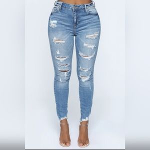 Fashion Nova - Here We Go Again Distressed Skinny Jeans